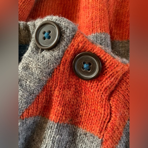 Mini Boden Size 3-4Y Lambswool Orange Striped Sweater - Picture 4 of 6